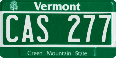 VT license plate CAS277