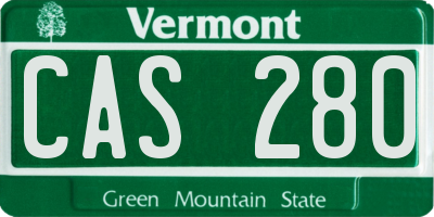 VT license plate CAS280