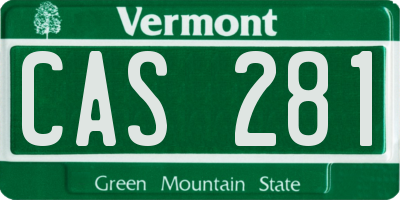 VT license plate CAS281