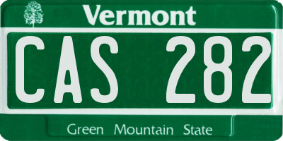 VT license plate CAS282