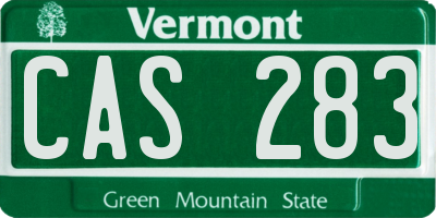 VT license plate CAS283