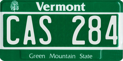 VT license plate CAS284