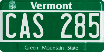 VT license plate CAS285