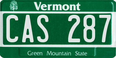 VT license plate CAS287
