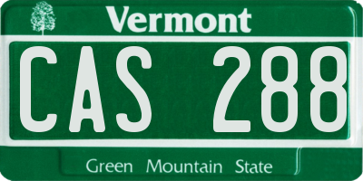 VT license plate CAS288