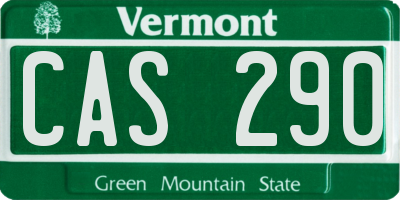 VT license plate CAS290