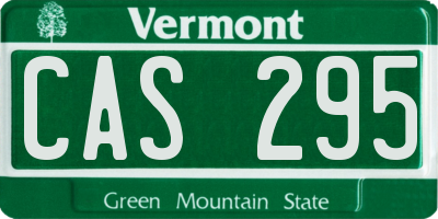VT license plate CAS295