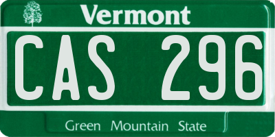 VT license plate CAS296