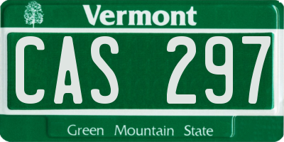 VT license plate CAS297