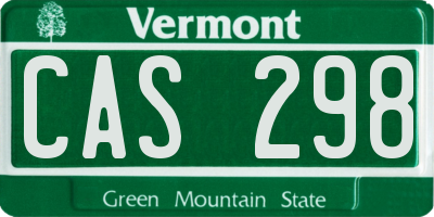 VT license plate CAS298