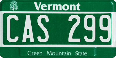 VT license plate CAS299