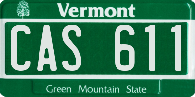 VT license plate CAS611
