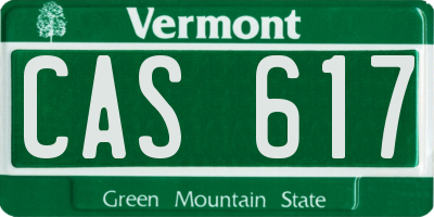 VT license plate CAS617