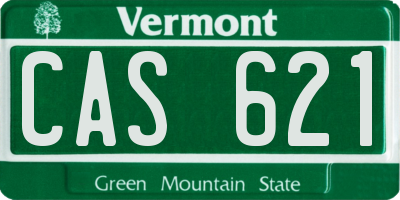 VT license plate CAS621