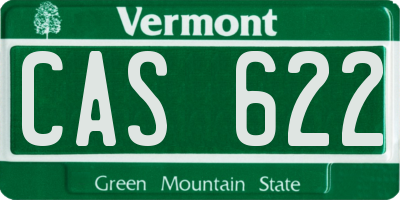 VT license plate CAS622