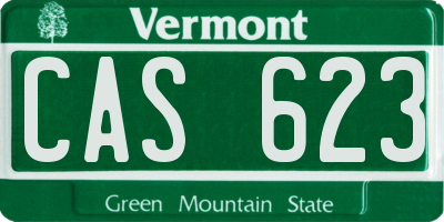 VT license plate CAS623