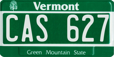 VT license plate CAS627
