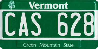 VT license plate CAS628