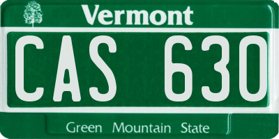 VT license plate CAS630
