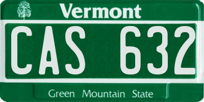 VT license plate CAS632