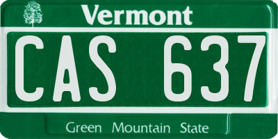 VT license plate CAS637