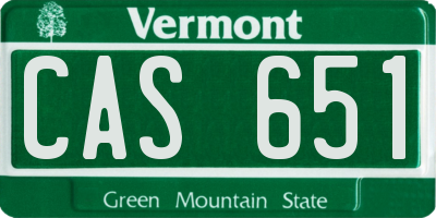 VT license plate CAS651