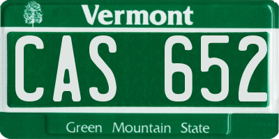 VT license plate CAS652