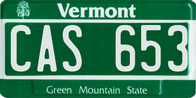 VT license plate CAS653
