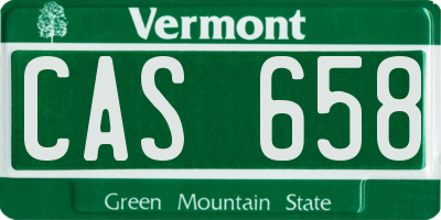 VT license plate CAS658