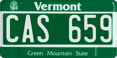 VT license plate CAS659