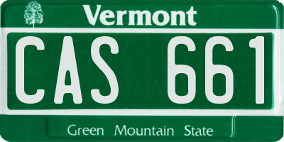 VT license plate CAS661
