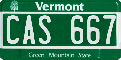 VT license plate CAS667