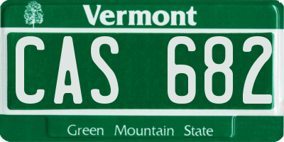 VT license plate CAS682