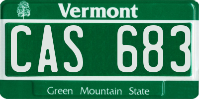 VT license plate CAS683