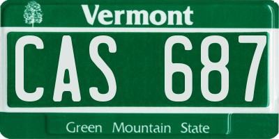 VT license plate CAS687