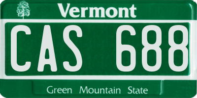 VT license plate CAS688