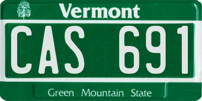 VT license plate CAS691