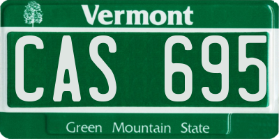 VT license plate CAS695