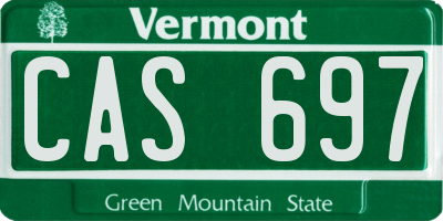 VT license plate CAS697