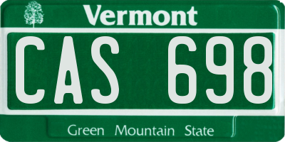 VT license plate CAS698