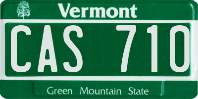 VT license plate CAS710