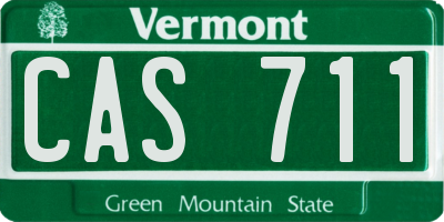 VT license plate CAS711