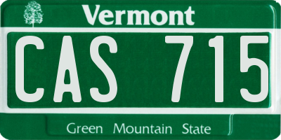 VT license plate CAS715