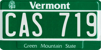 VT license plate CAS719