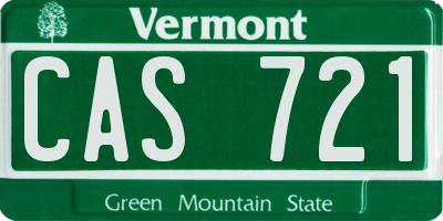 VT license plate CAS721