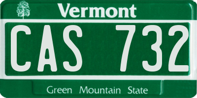 VT license plate CAS732