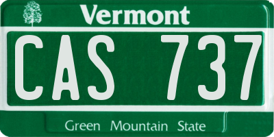 VT license plate CAS737