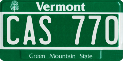 VT license plate CAS770