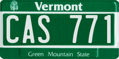 VT license plate CAS771