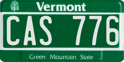 VT license plate CAS776